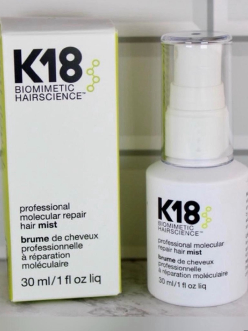 K18 Professional Molecular
Repair Hair Mist (30ml / 1 oz)